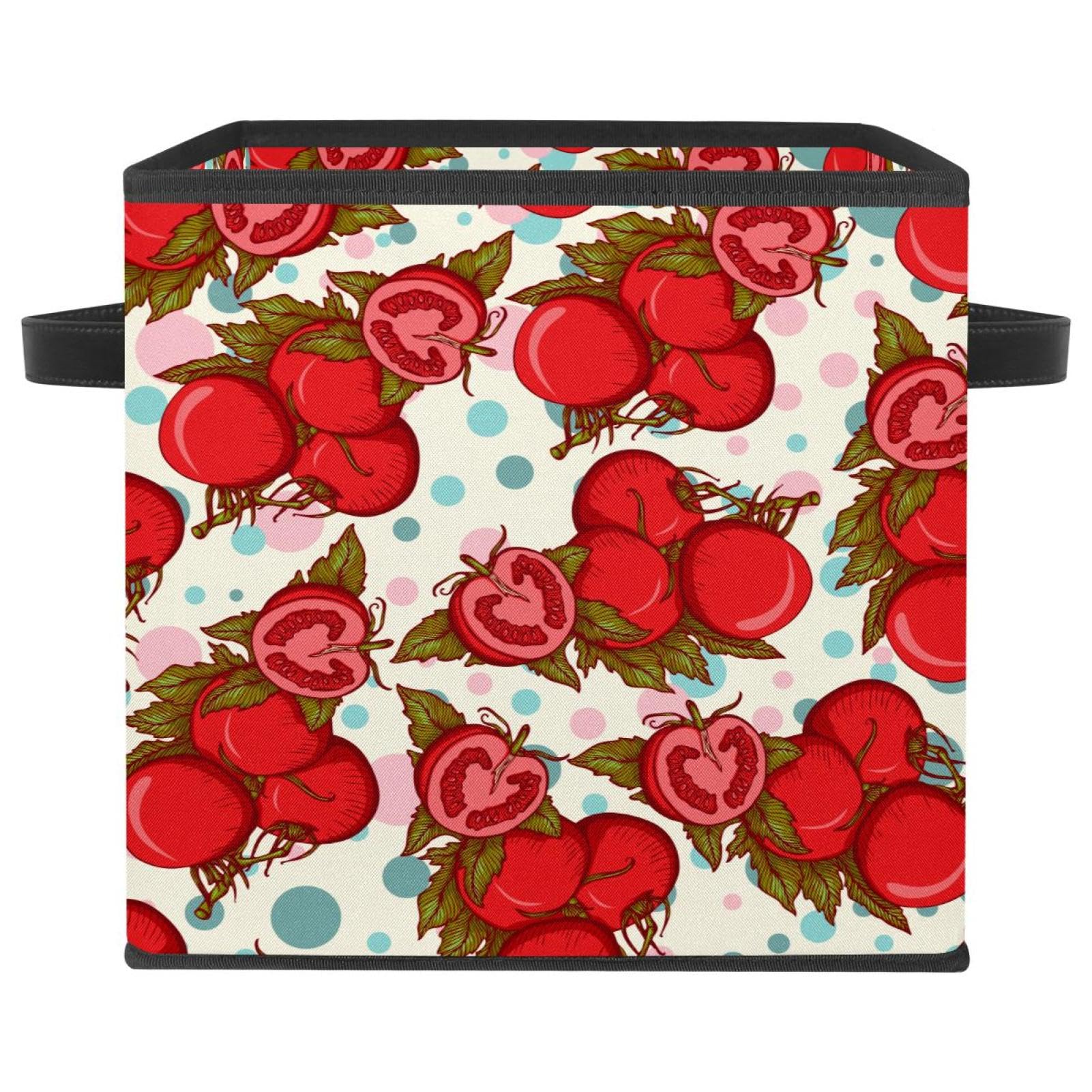Boîte de rangement pliable pour jouets en tissu cube à motif pois