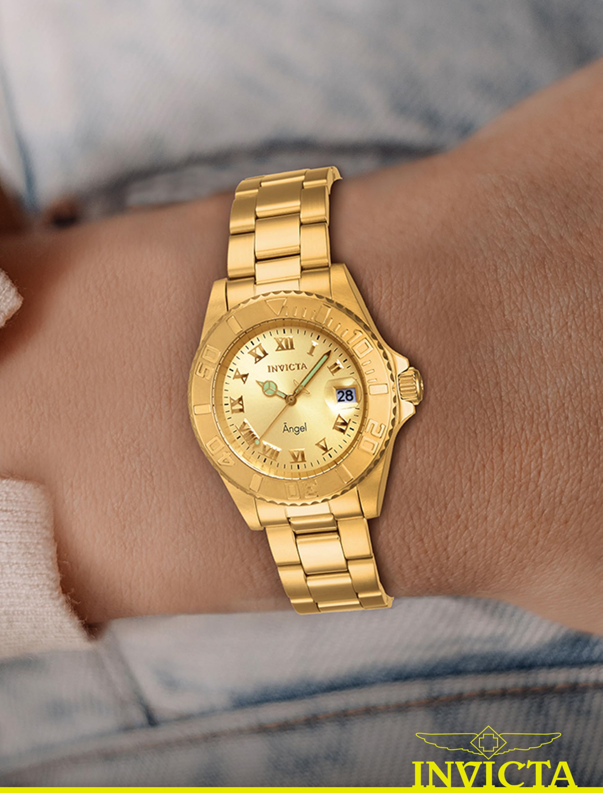Invicta Women's INVICTA-14321 Angel Analog Display Swiss Quartz Gold Watch