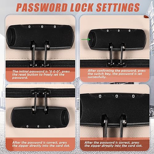 Miniatura 3 de LEIFIDE Paquete de 2 bolsas de dinero con cerradura y bolsa de bloqueo, bolsa de efectivo con cerradura para lápices con cerradura de combinación