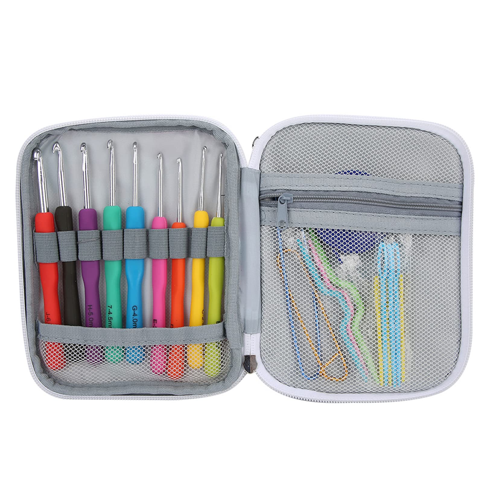 NDNCZDHC Zestaw do szydełkowania, 72 szt., zestaw szydełkowy z etui do przechowywania, ergonomiczny zestaw szydełkowy, zrób to sam, ręcznie robiony na drutach