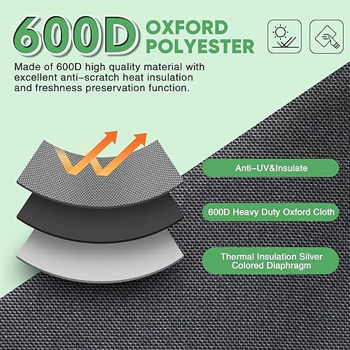 Miniatura 4 de Simniam Organizador de maletero de automóvil con bolsa de comestibles aislada, caja de almacenamiento de alta capacidad de 92 litros, con 4