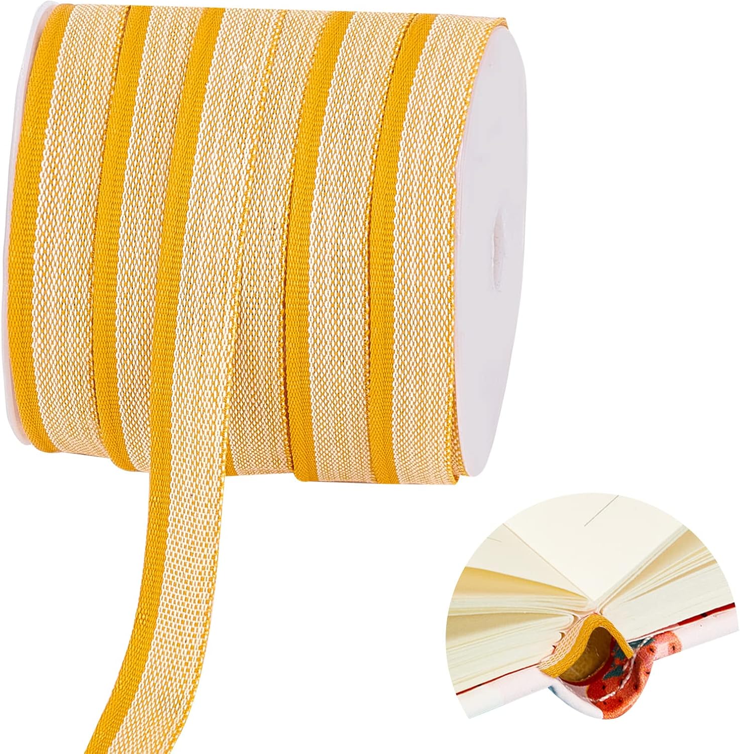 PH PandaHall 25 Yards Book Binding Headbands Gold Book