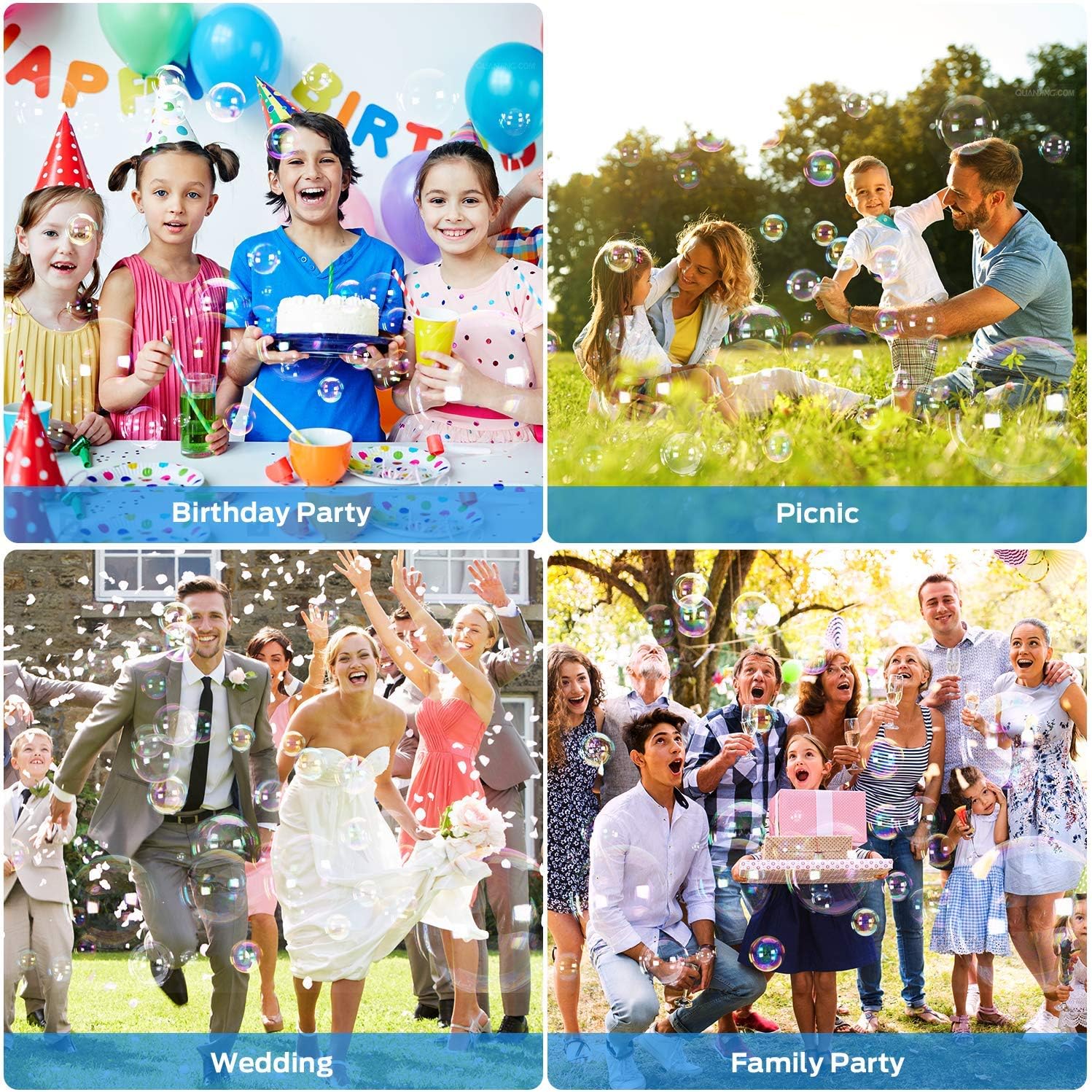 Bubble Machine, Over 800+ Bubbles/Minute Automatic Bubble Machine, Geekper Bubble Maker Machine for Kids with A Bottle of 250ml Bubble Solution Refill, Bubble Blower Machine for Party Wedding Birthday