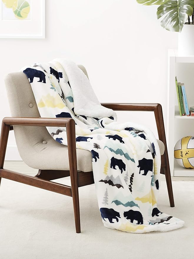 Buy AmazonBasics Kids UltraSoft Micromink Sherpa Blanket Twin, Bear
