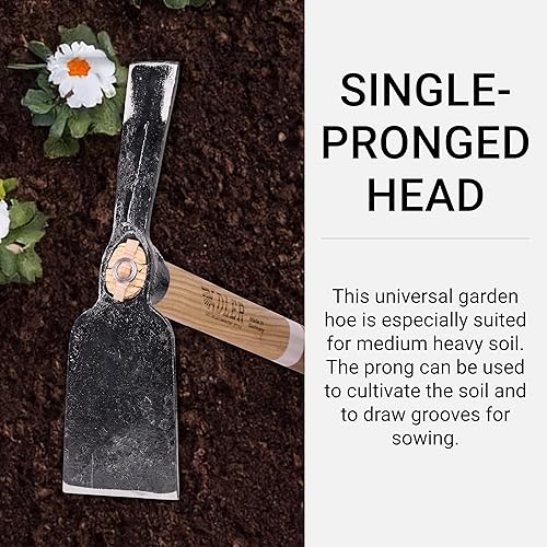 Miniatura 4 de Adler - La azada de jardín Rosie, herramienta resistente para el cuidado del césped, afloja el suelo, deshierbe y excavación, cabeza de acero de