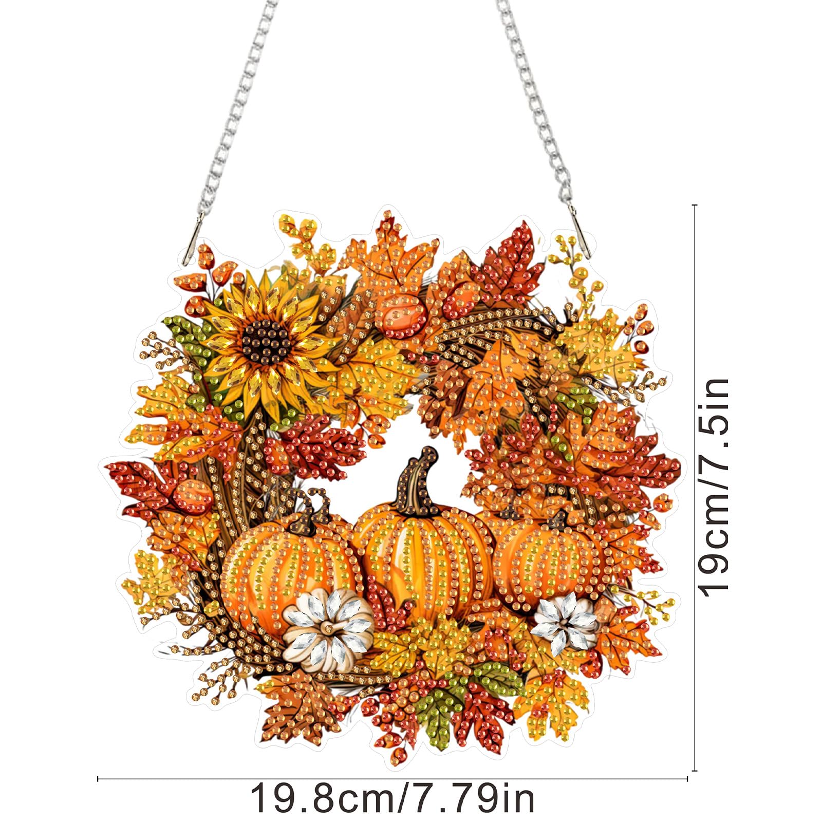 SENQAO Kit da appendere per Halloween, per adulti e principianti, fai da te in acrilico 5D a forma speciale di cristallo con gemme di cristallo, ornamento da appendere per la decorazione della parete