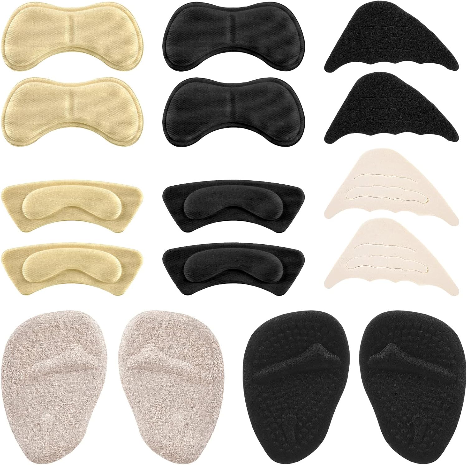 FANKUTOYS 8 Pairs High Heel Pads,Shoes Cushion, Heel Grips, Toe Filler