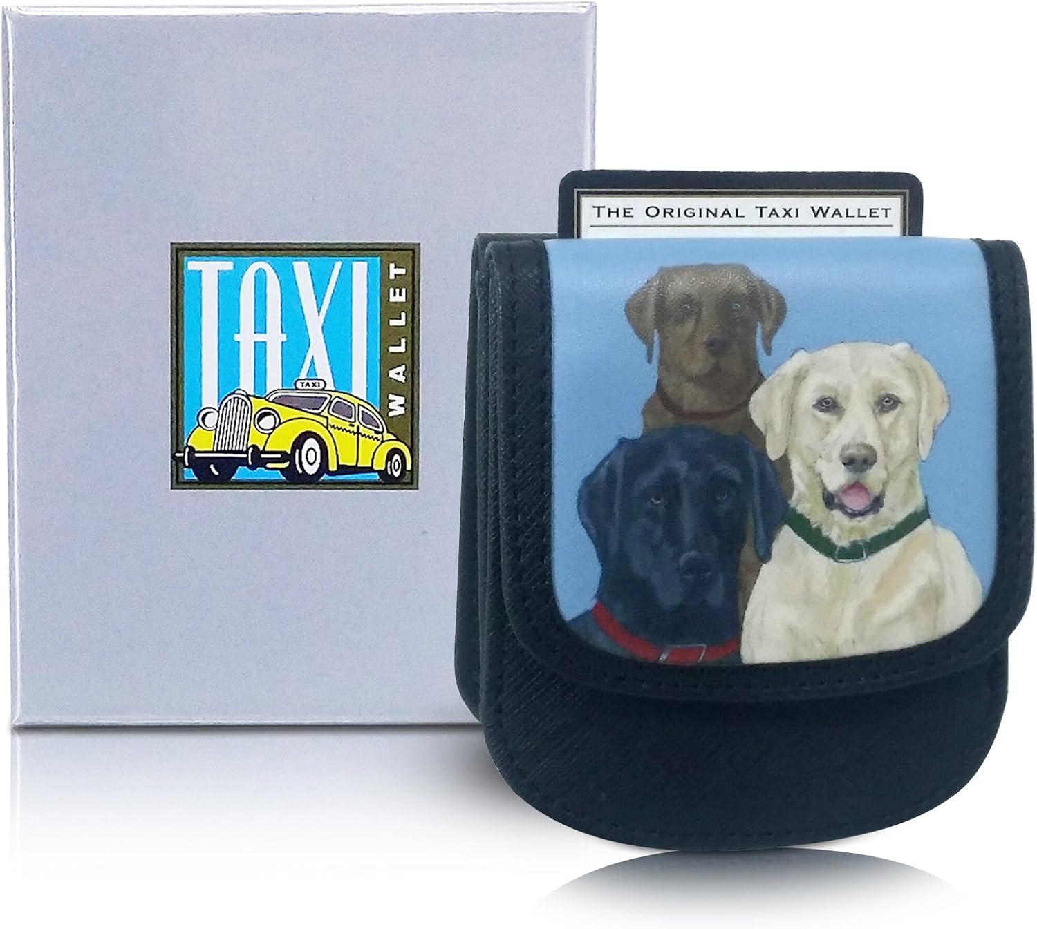 Taxi Wallet® TW95-LABRADOR Soft Vegan Non-leather - Compact, Front Pocket Folding Wallet - For Cards, Bills, ID (Men & Women)