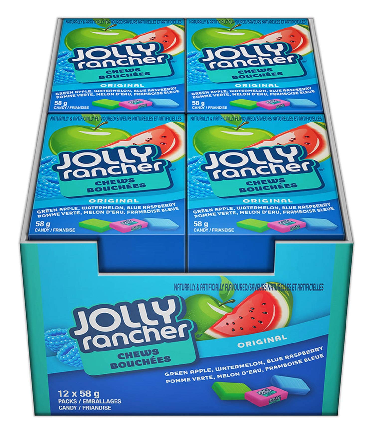 Jolly Rancher Chews Original Candy, 58g (Box Of 12 * 58g) Bulk