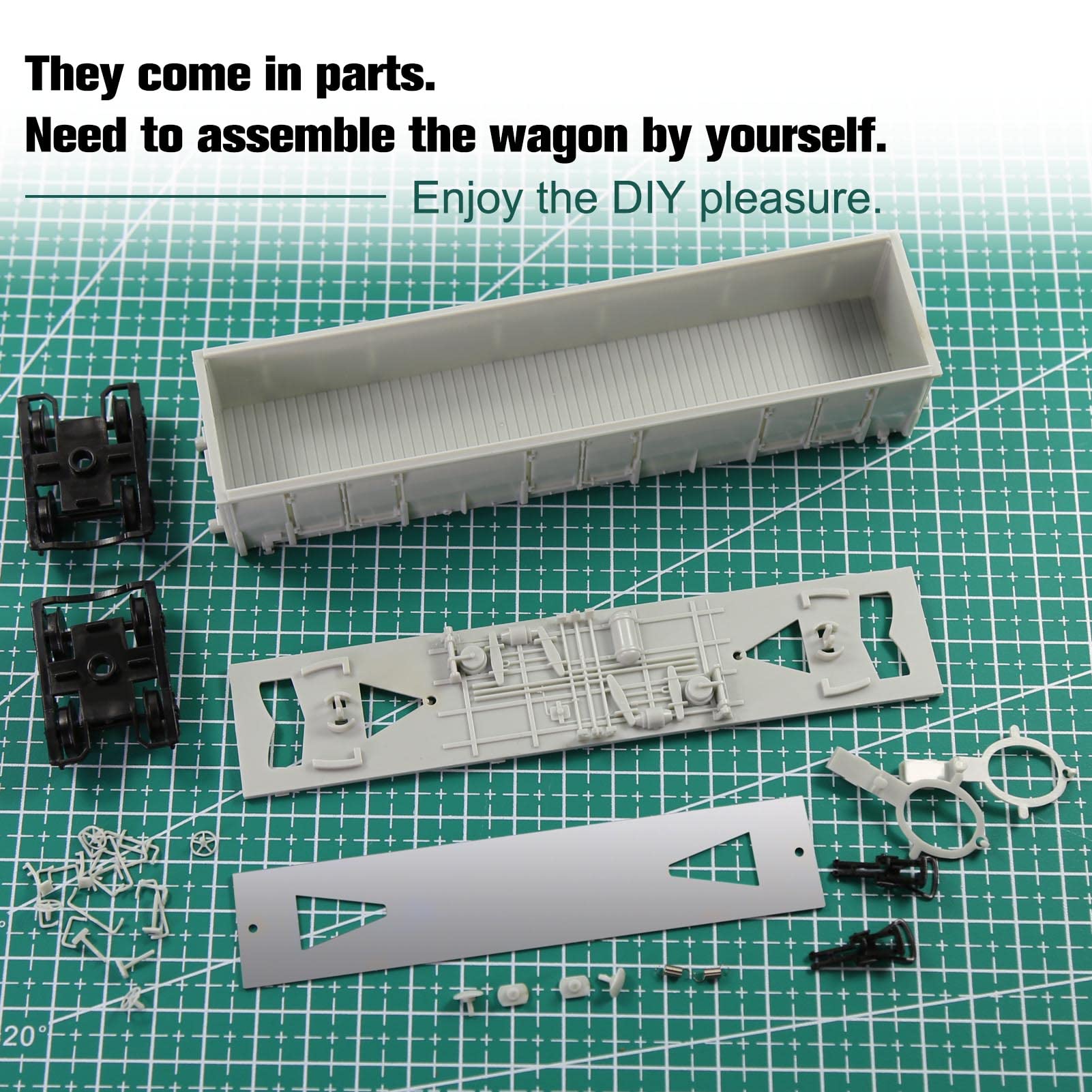 C8742JJ 2pcs HO Scale 1:87 Blank Unassembled Gondola Car Model Railway DIY Wagon