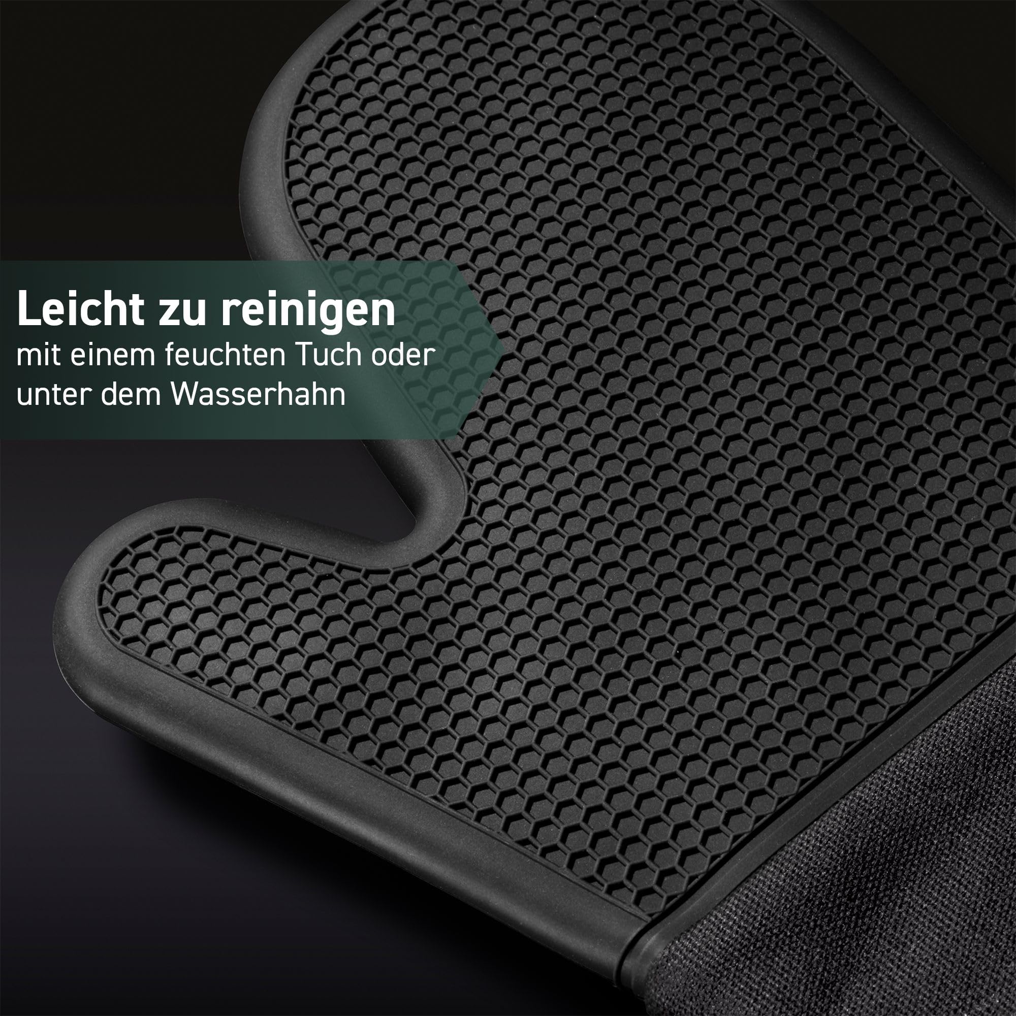 HexClad Set mit 2 Silikon-Ofenhandschuhen, hitzebeständig bis 250 °C, Schwarz