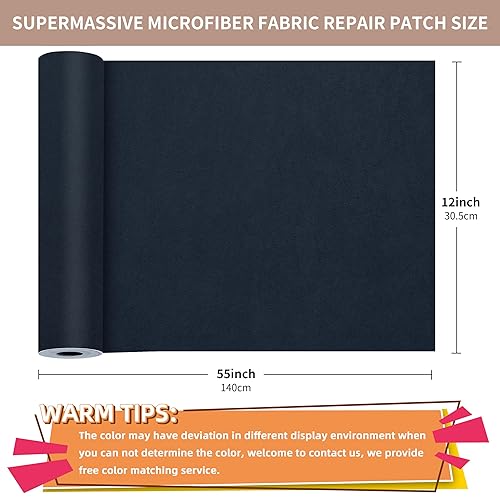 Vista 17 de ONine Kit de reparación de sofá de microfibra, parche de tela adhesiva de 55 x 12 pulgadas, multicolor, agua impermeable, adecuado para sofás, Negro
