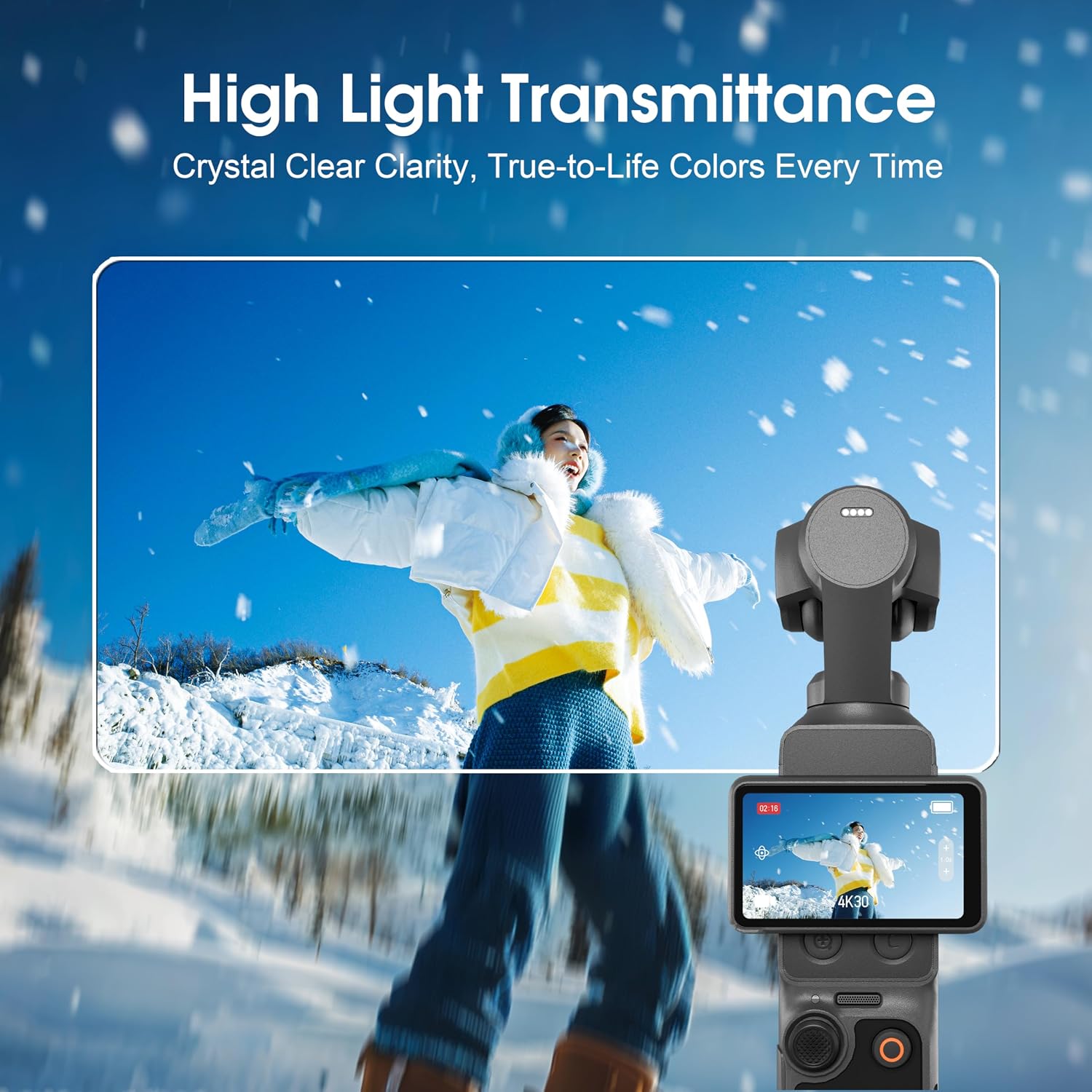 Osmo Pocket 4 Screen Protector for DJI, 9H Tempered Glass Ultra Thin Lens Screen Protector for DJI Osmo Pocket 4 Accessories, HD Film with Scratch Resistant, Hydrophobic and Oleophobic Coating (3 Sets)