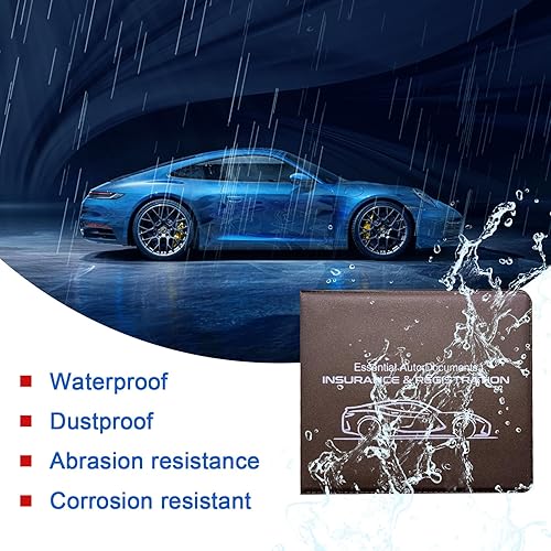 Miniatura 4 de Ziciner Soporte para seguro de registro de automóvil, paquete de 2 organizadores esenciales para documentos de tarjetas de automóvil con cierre de