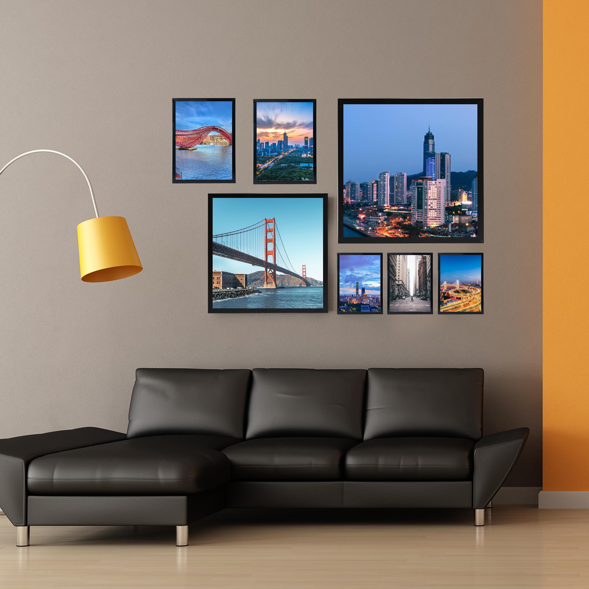 SESEAT Cornice Portafoto 14 X 21,5 Cm, Colore Nero, In MDF, Per Tavolo O Parete, Orientamento Verticale/Orizzontale