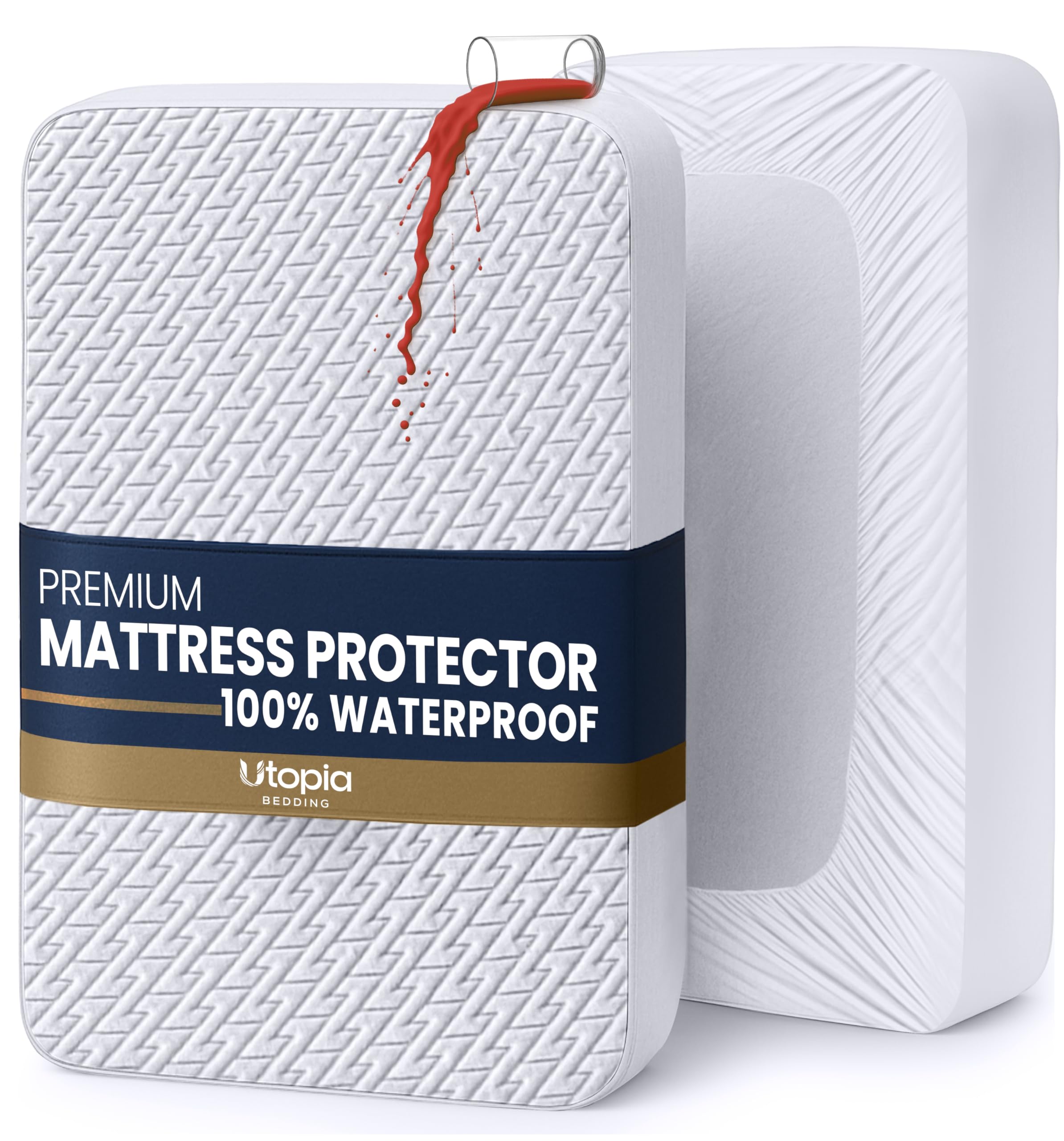 Bedding Waterproof Mattress Protector California King Size, Premium 3D Air Soft Fabric Mattress Cover, Fits 17 Inches Deep, Breathable, Fitted Style with Stretchable Pockets