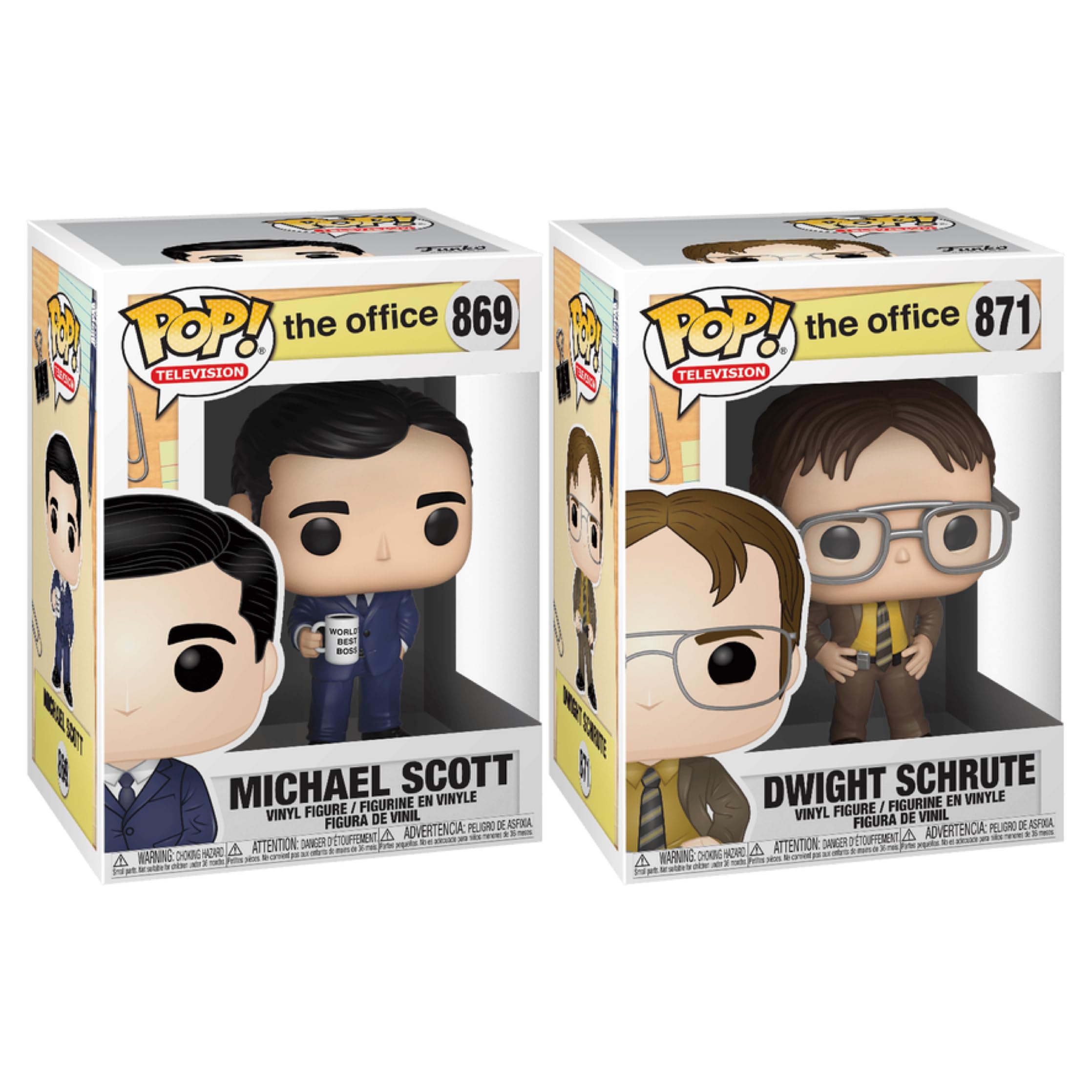 Funko Pop! TV: The Office Bundle (2-Pack) – Michael Scott #869 and Dwight Schrute #871 Collectible Vinyl Figures