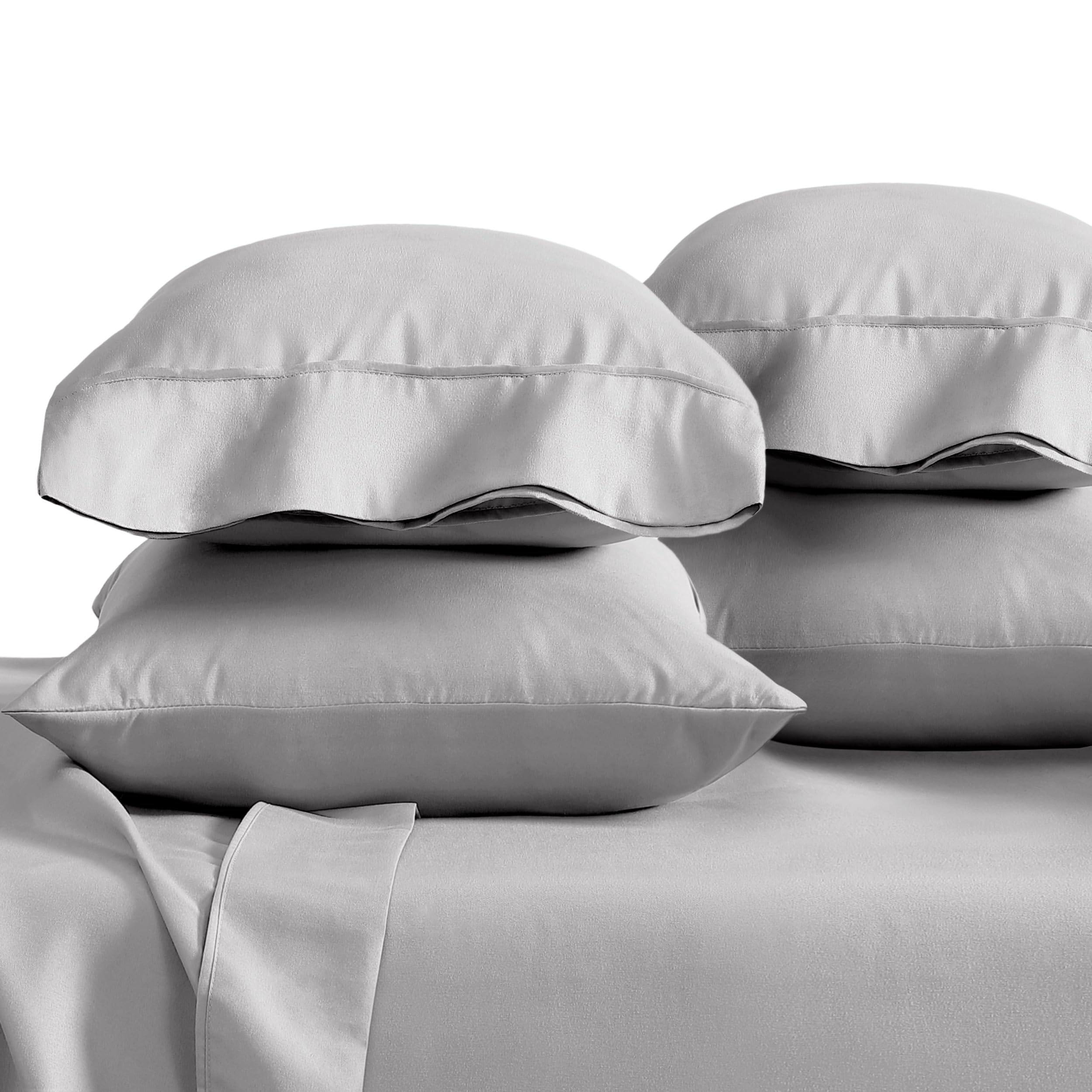 Bare Home Pillowcases Open End (Standard 4 Pack, Light Grey)