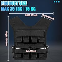 Vista 2 de Chaleco con peso ajustable de 35 libras para hombre, chaleco con peso de hierro para entrenamiento de fuerza, correr, ejercicio, construcción