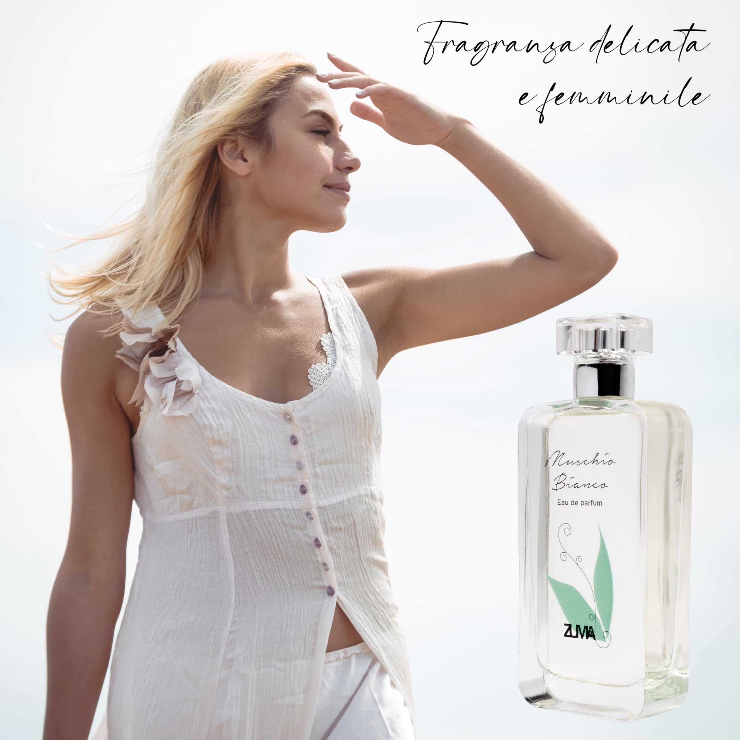 Profumi Zuma - Perfume de Almizcle Blanco Eau de Parfum Spray - La pureza delicada de una fragancia atemporal - Made in Italy (Muschio Bianco 100 ml)