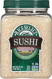 RiceSelect Sushi Rice 32oz Jar - Premium Gluten-Free Short-Grain Non-GMO for Authentic Sushi Rolls