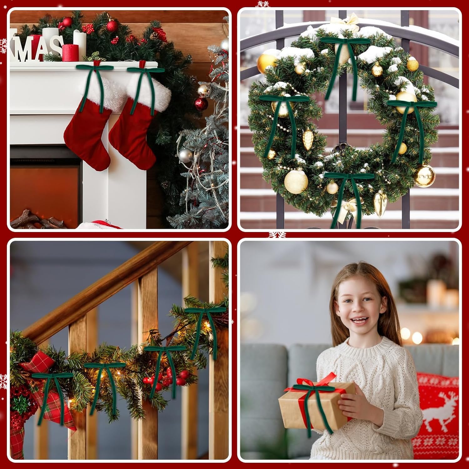 Lot De 24 Nœuds En Velours Pour Sapin De Noël – Décoration Festibeige, 13 X 26 Cm, Facile à Accrocher