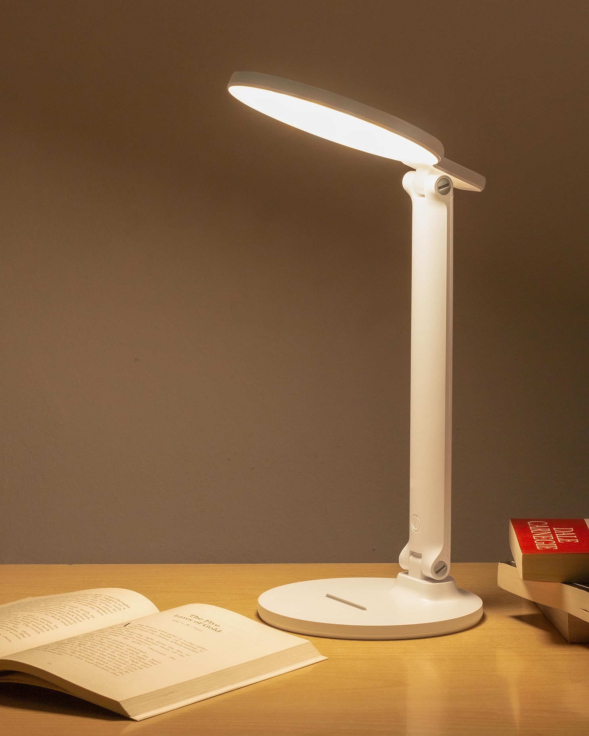 WEIRD WOLF Premium LED Study/Table/Desk Lamp with 3 Colour Mode and Warranty (Aircraft Grade Plastic, White, Pack of 1)