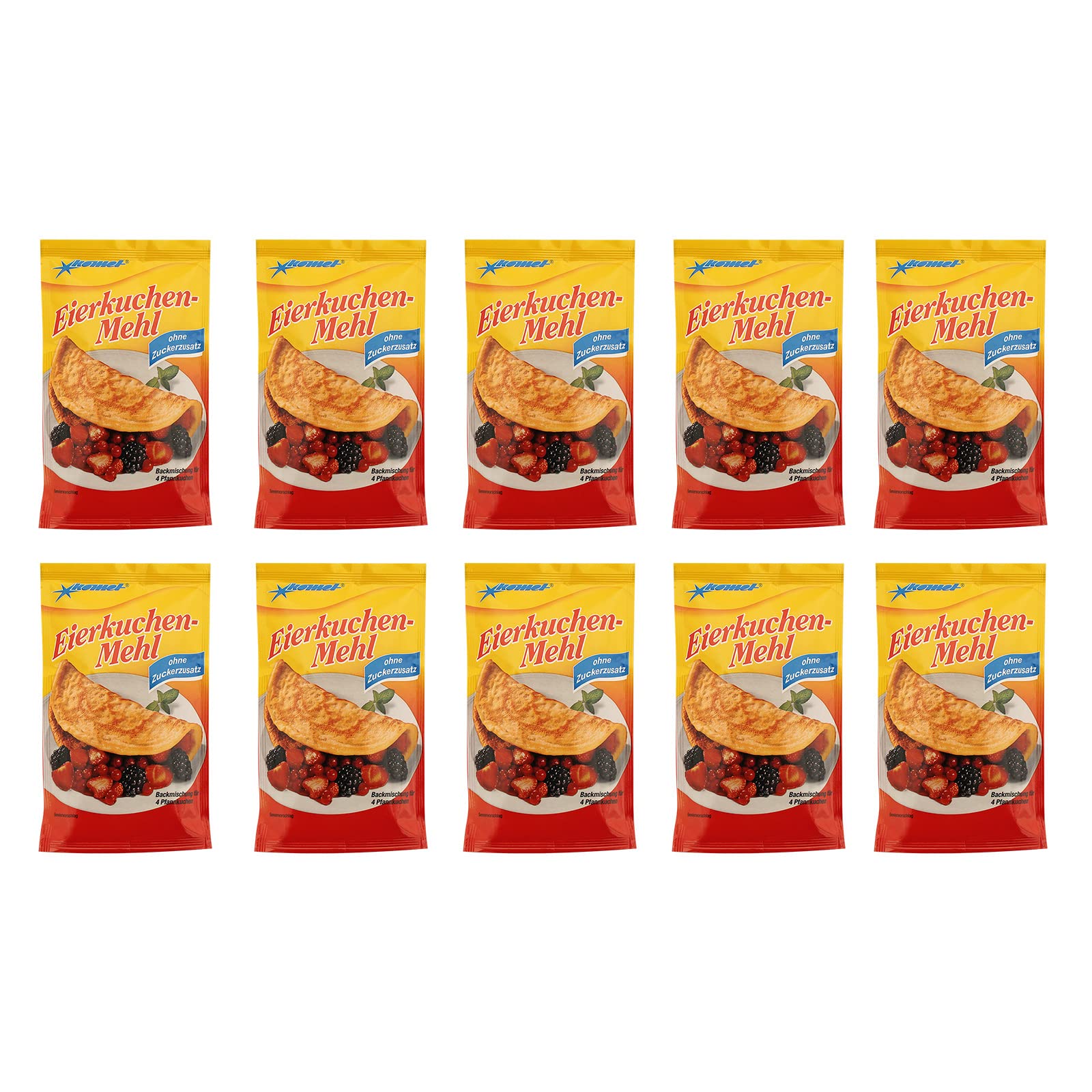 10er Pack Komet Eierkuchenmehl (10 x 125 g) für 10 x 4 Portionen Backmischung ohne Zuckerzusatz
