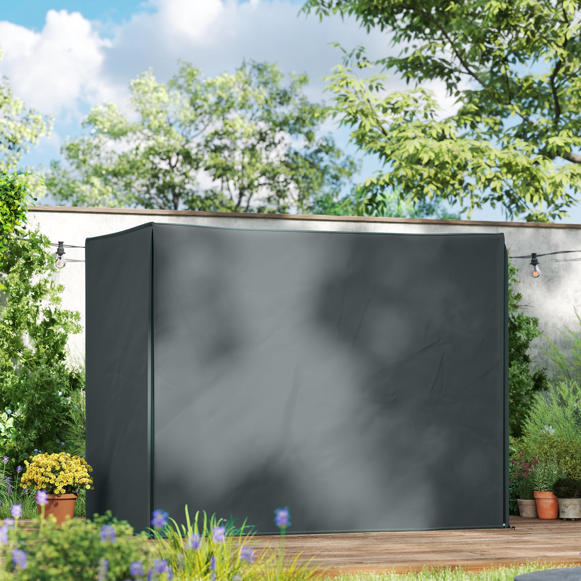 Outsunny Housse imperméable 420D pour balancelle de jardin 3 places avec fermeture éclair - Coupe-vent et anti-UV - 220 x 125 x 172 cm - Gris