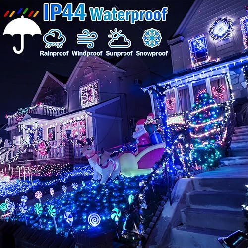 Miniatura 3 de Luces de Navidad para exteriores de 393 pies, 1200 luces LED de Navidad con 8 modos, impermeable, tira de luces LED enchufables, decoraciones de