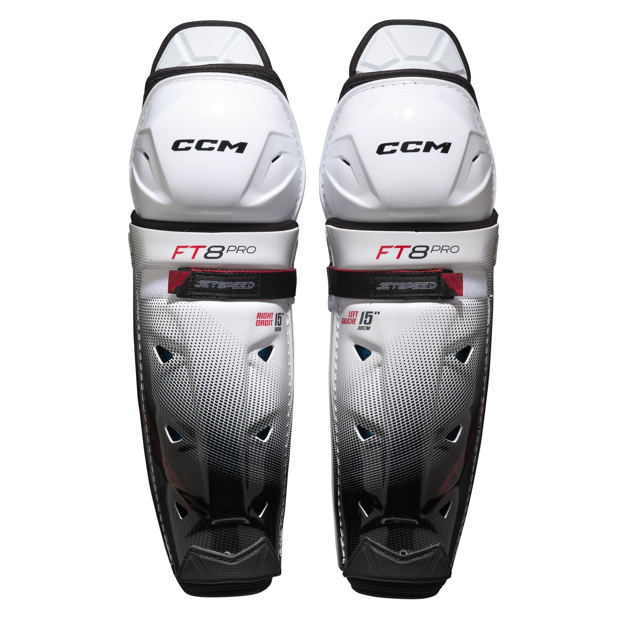 CCM JetSpeed ​​FT8 Pro Senior - Espinilleras para hockey sobre hielo