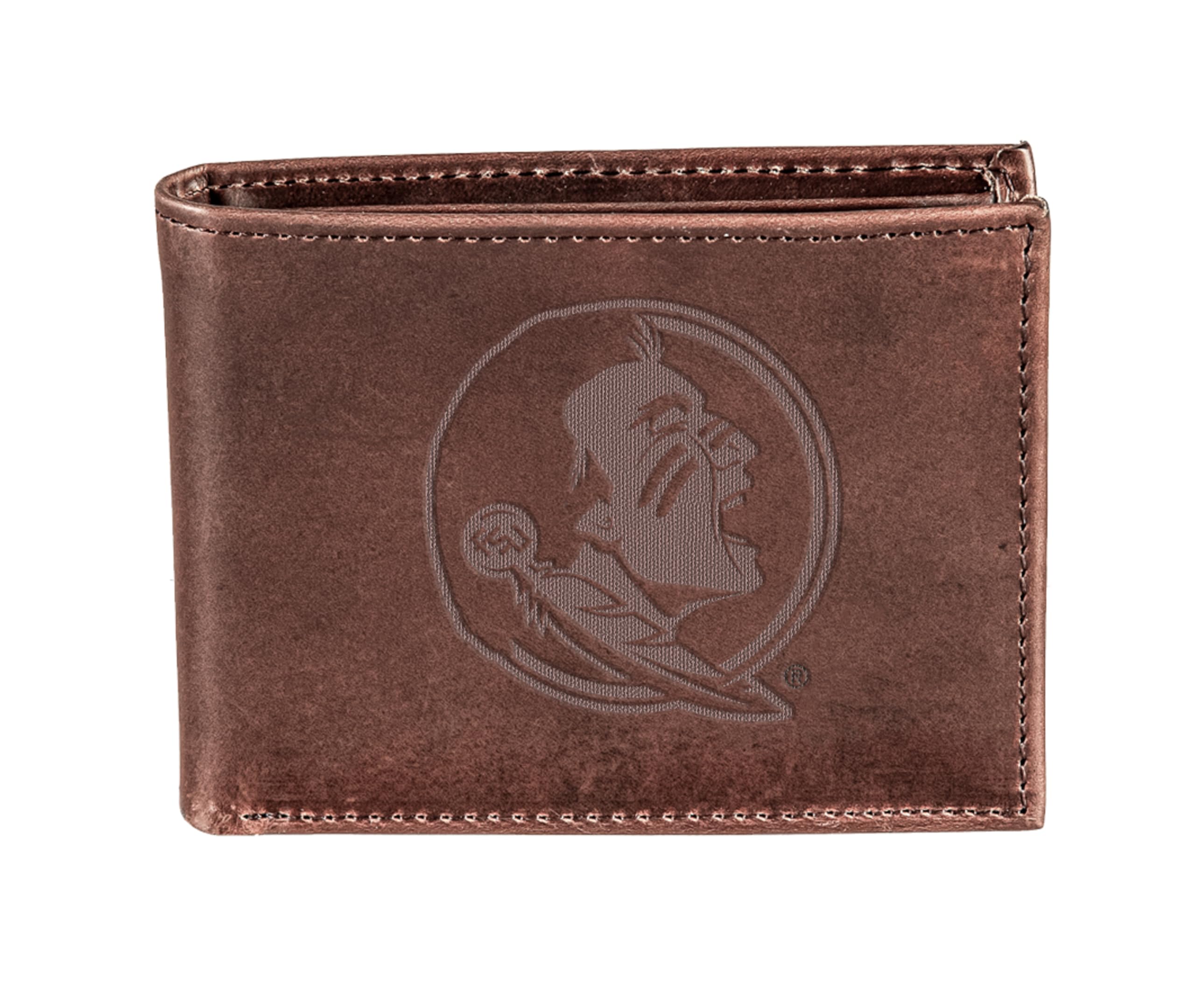 Evergreen Team Sports America NCAA Florida State University Brown Wallet | Bi-Fold | Officially Licensed Stamped Logo | Made of Leather | Money and Card Organizer | Gift Box Included