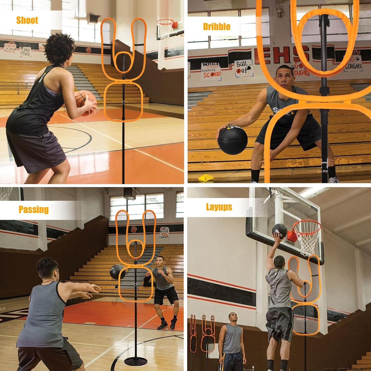 Portable Trainer Dummy Defender for Basketball, Height 4.9-7.2ft Shooting Dribbling Passing Trainer Mannequin