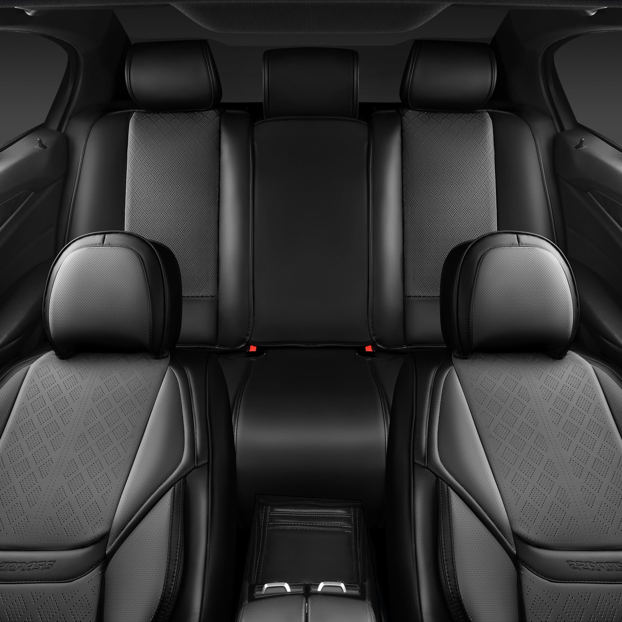 CAR PASS® Nappa Leather Car Seat Covers 5 Seat, Luxury Lumbar Support