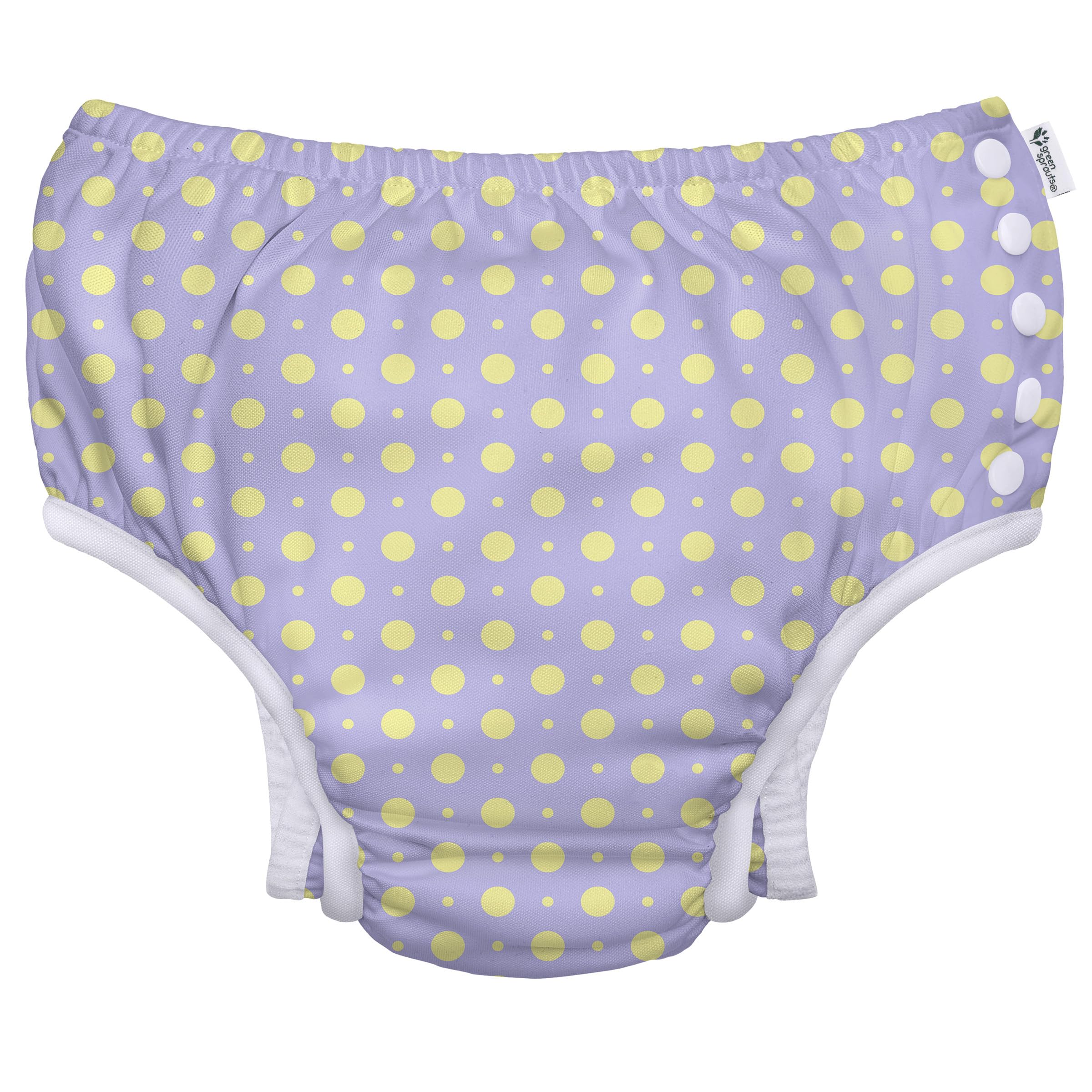 green sprouts Baby Toddler Eco Snap Swim Diaper - Lavender Polka - 6mo