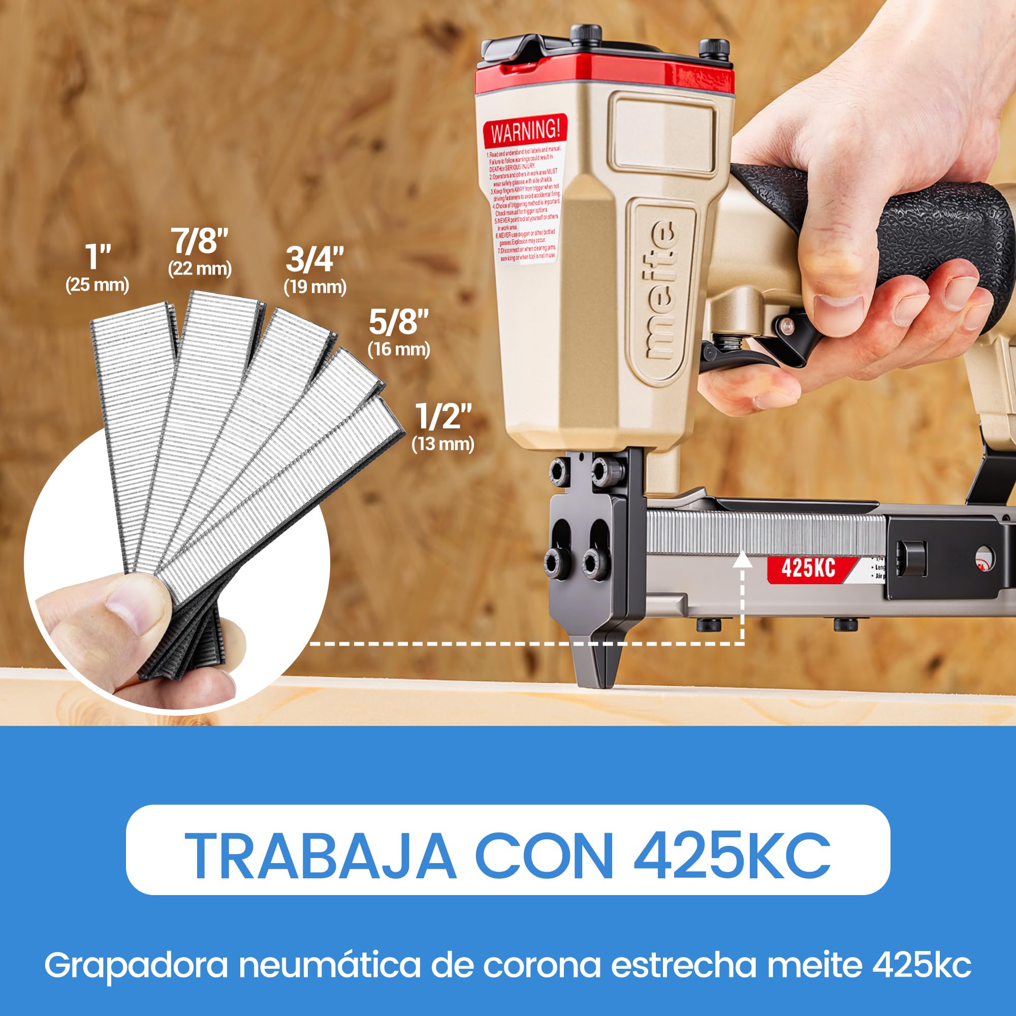 meite Grapas corona estrecha calibre 18/12 mm,corona 5,7 mm,galvanizadas, para tapicería y grapadoras eléctricas/neumáticas de corona estrecha, 8000 unidades