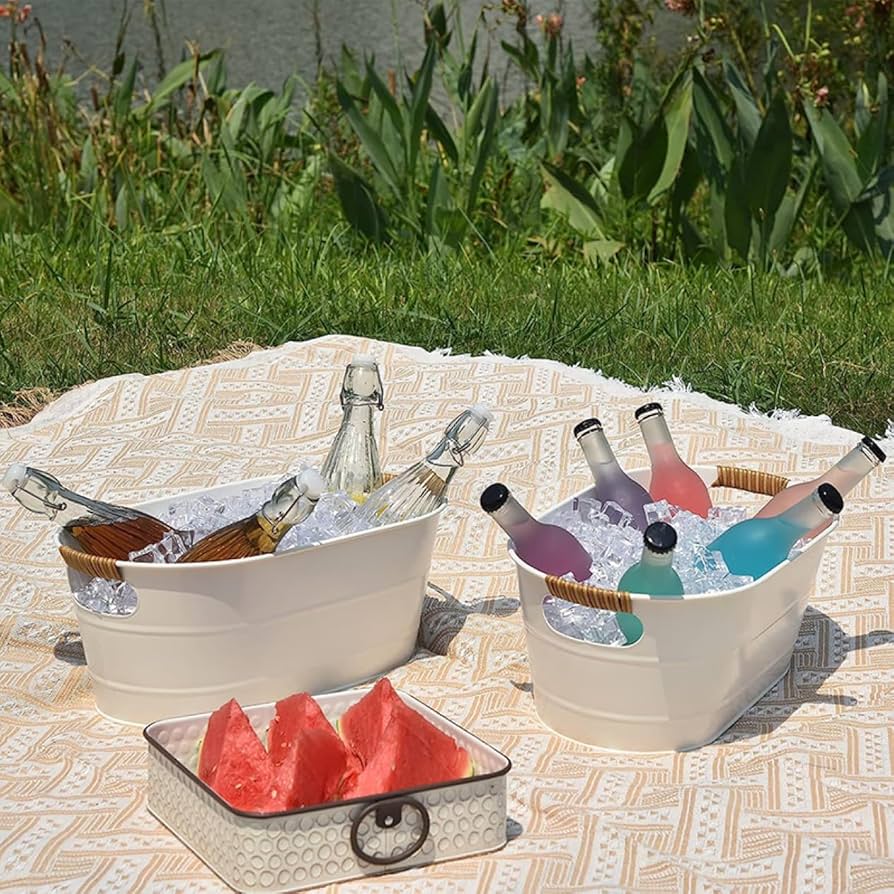 Amazon|BSYU 2パック 農家 金属は飲料 たらい ビール ワイン 氷 Amazon|BSYU 2パック 農家 金属は飲料 たらい ビール ワイン 氷
