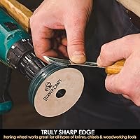 Vista 6 de BeaverCraft LS8 cuero Strop PW1 afilar rueda Stropping rueda rueda de cuero pulido cuero rueda pulido