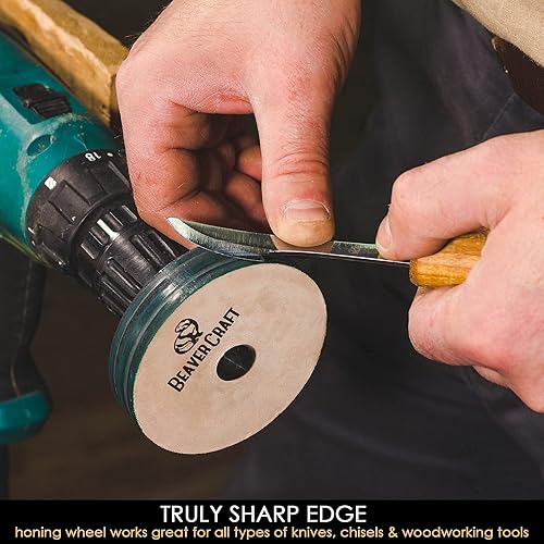 Miniatura 6 de BeaverCraft LS8 cuero Strop PW1 afilar rueda Stropping rueda rueda de cuero pulido cuero rueda pulido