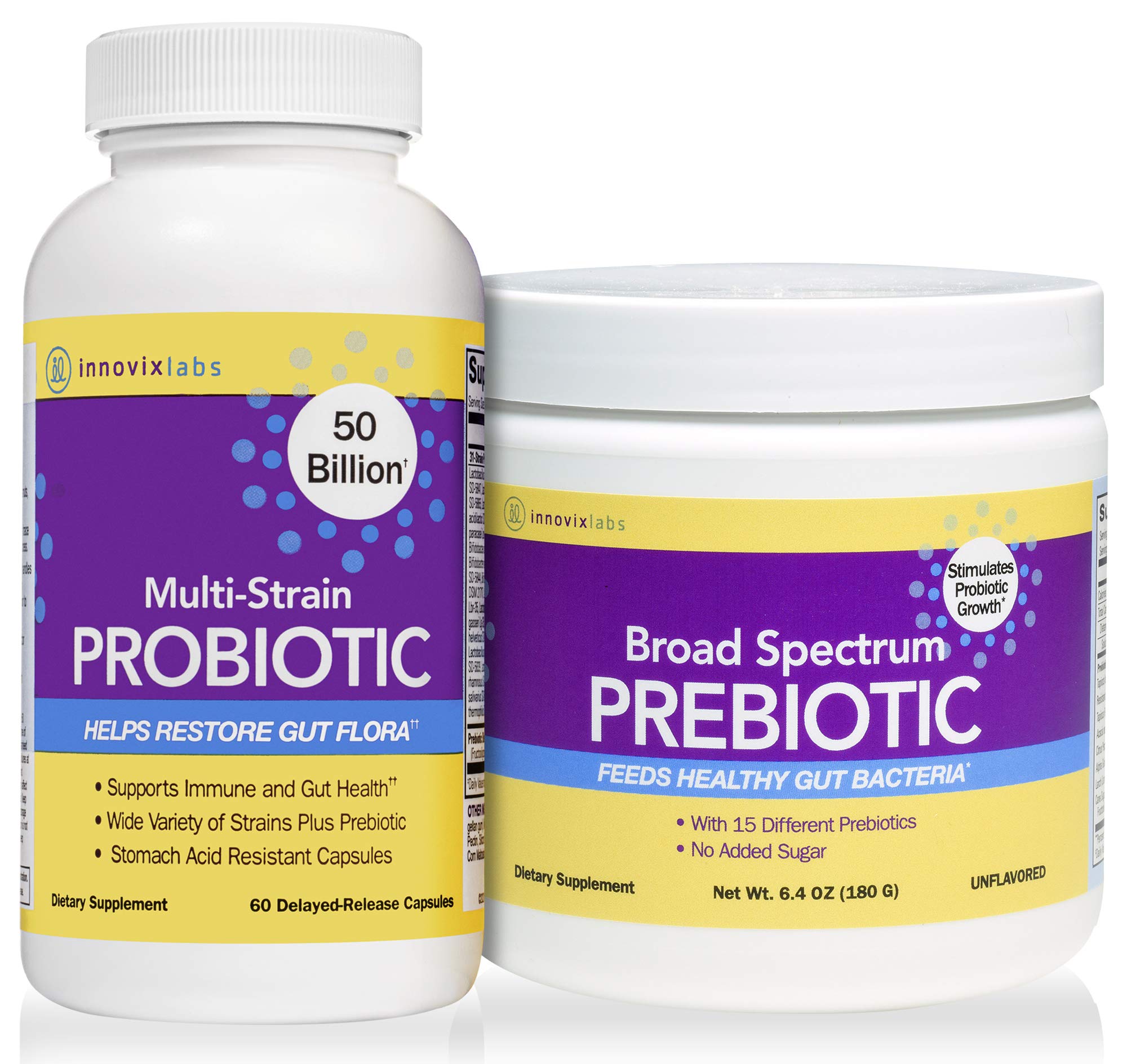 Buy Probiotic & Prebiotic Bundle InnovixLabs MultiStrain Probiotic