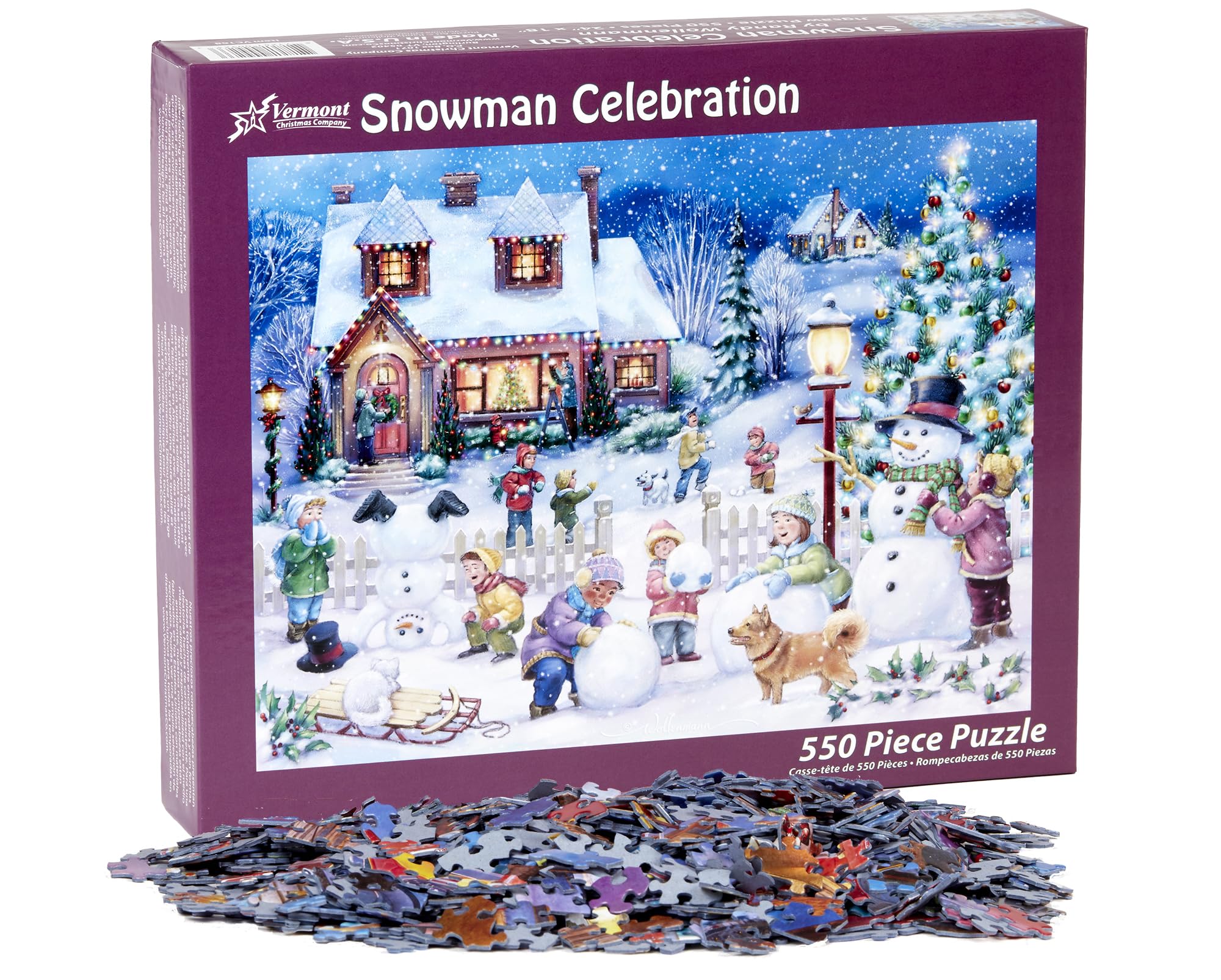 Vermont Christmas Company Weihnachtspuzzle – 550 Teile, Bunte Collage Für Erwachsene & Familien