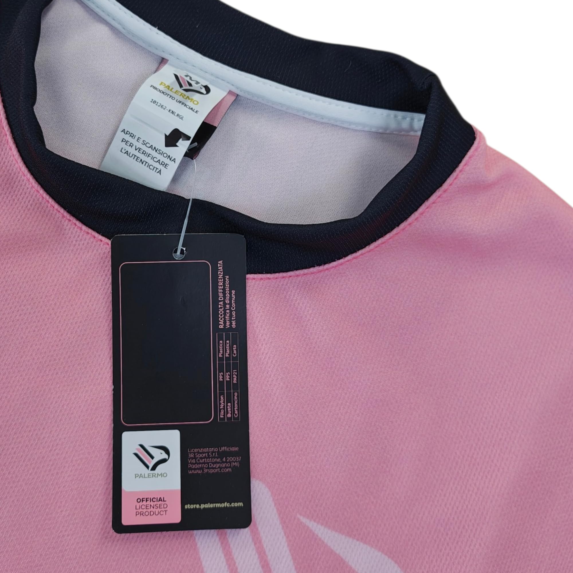 Maglia Ufficiale Personalizzabile, Rosa e Nera, 100% Poliestere, Taglie dalla 6Y alla XXL, Made in Italy