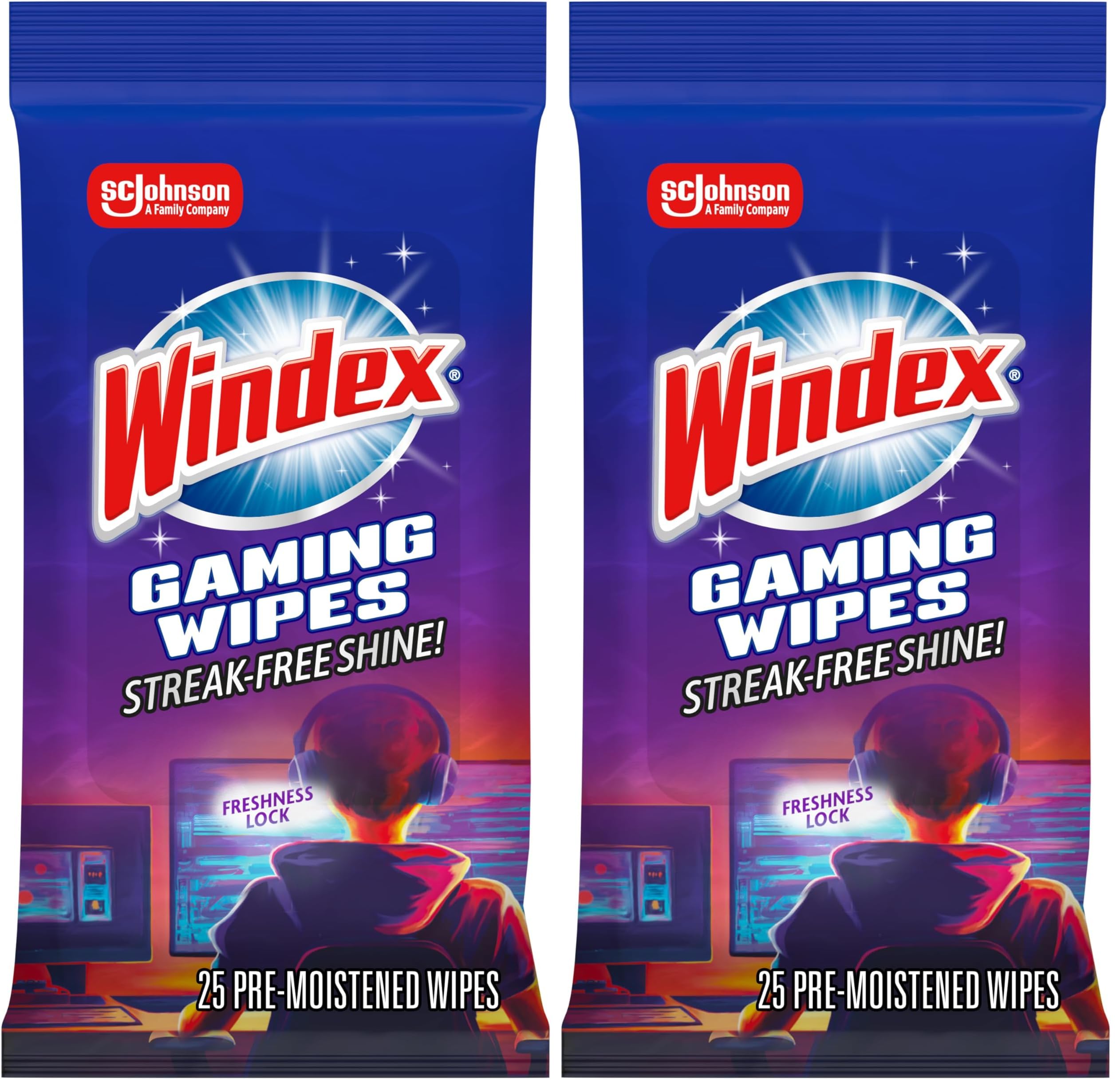 Windex Gaming Cleaning Wipes Pre-Moistened Wipes to Instantly Clean all Gaming Gear and Electronics Resealable Packaging for a