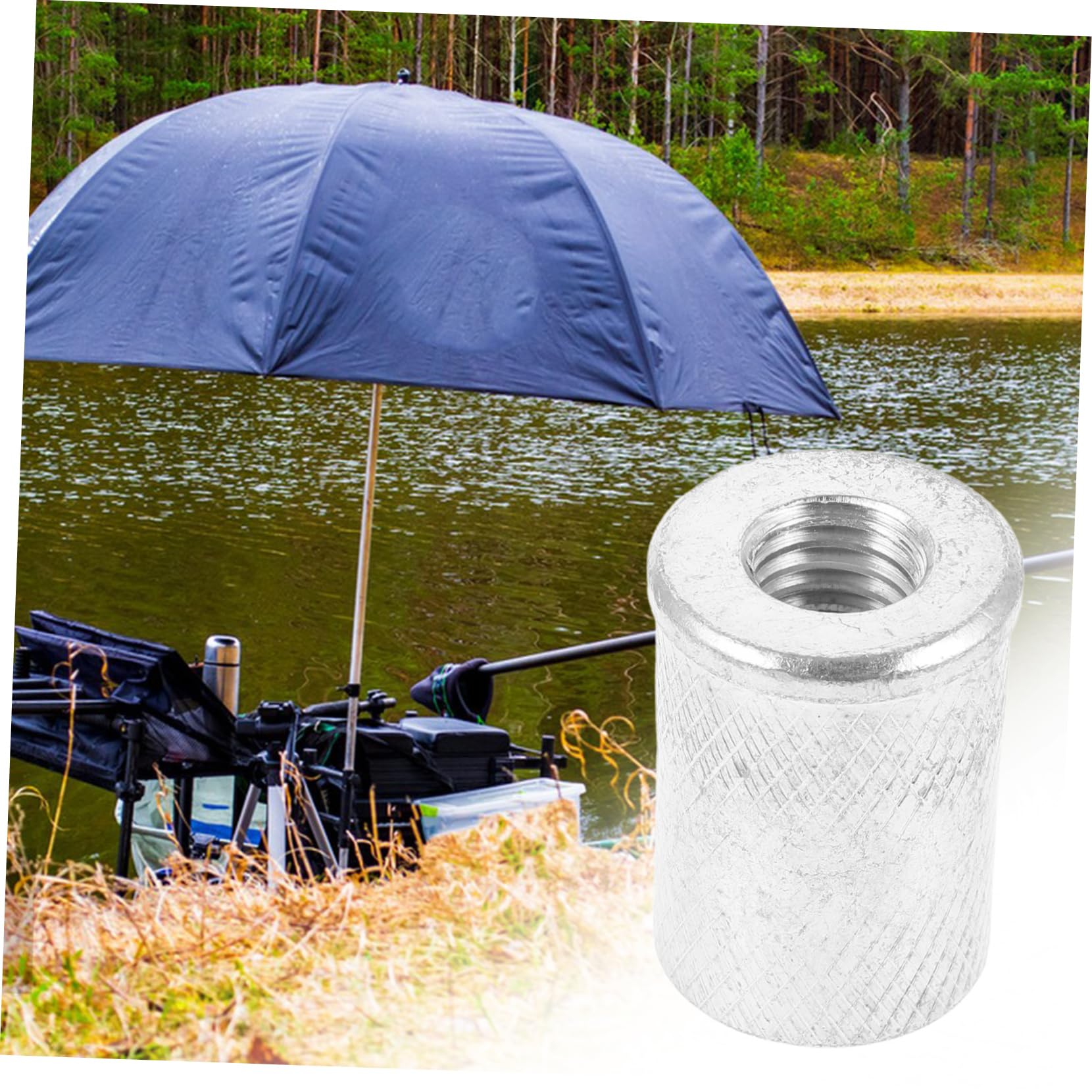 Mikikit Fishing Umbrella Screw Rod Connector Nut Coupling Nut for Threaded Rods Easy Installation for Fishing Gear Compatible with Umbrella Poles