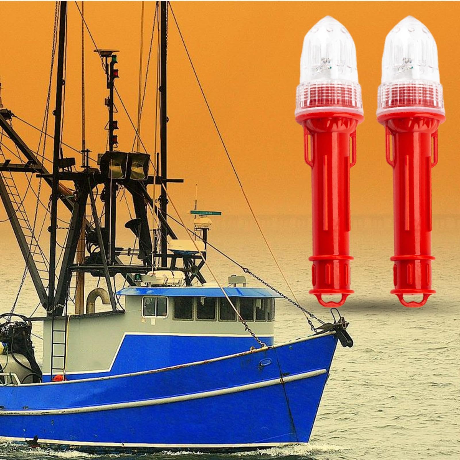 Set Di Razzi Di Segnalazione Marittima A LED Da 2-19 Cm Di Luce Di Emergenza Marina | Impermeabile E Antiurto - Segnale Di Emergenza Galleggiante Leggero Da 110 G Per Barca Kayak Rafting Pali