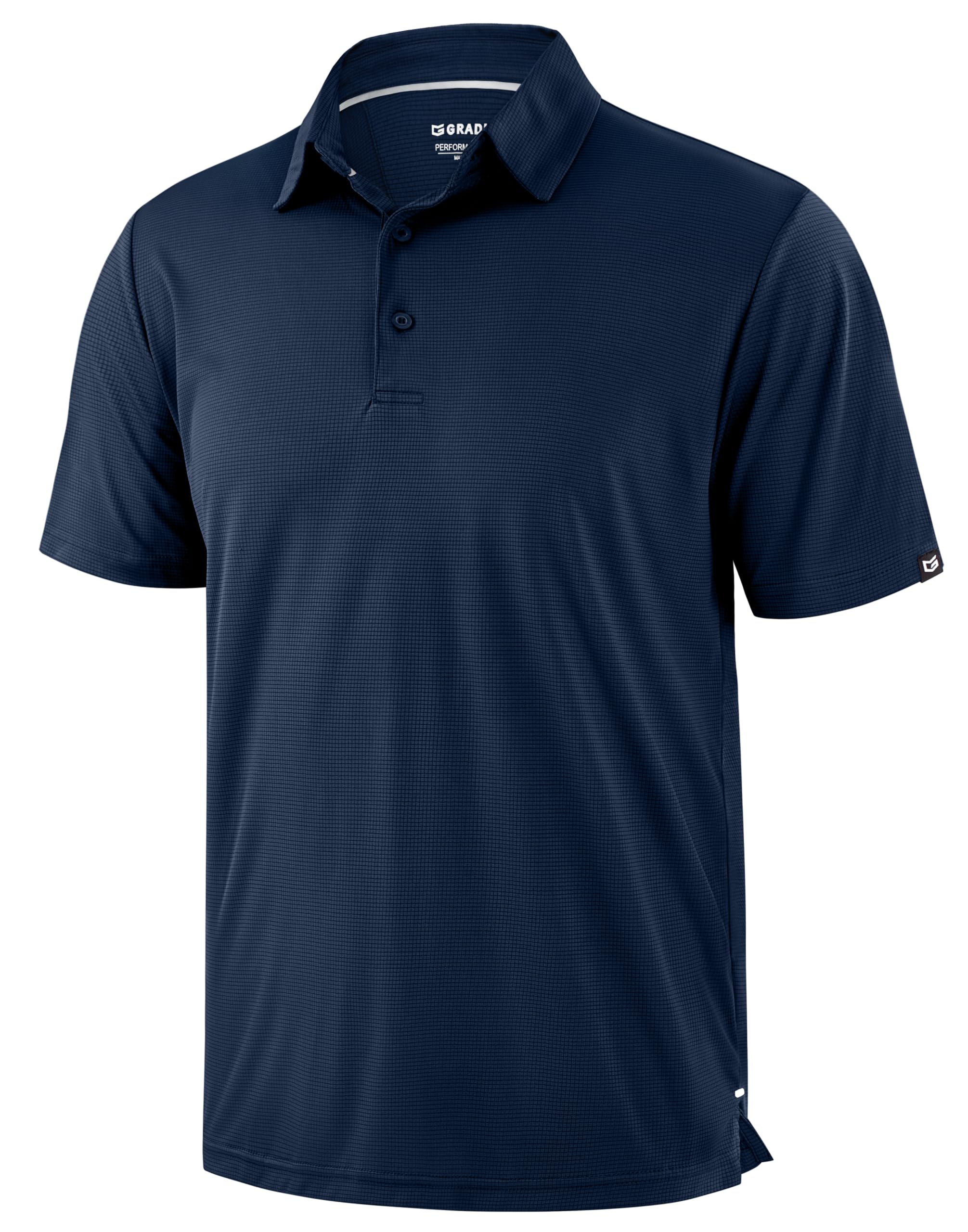 Mens Golf Shirt Grid Lightweight Short Sleeve Dry Fit Moisture Wicking Performance Athletic Collared Polo Shirts for Men — view 17