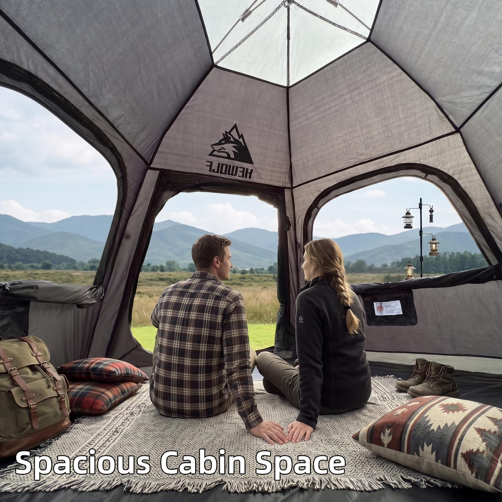 Amazon.com : Hewolf 2/3/4 Person Camping Tent - Instant Pop Up
