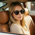 CARFIA Acetate Lunettes de soleil polarisés pour femmes Trendy Retro Lunettes de Soleil