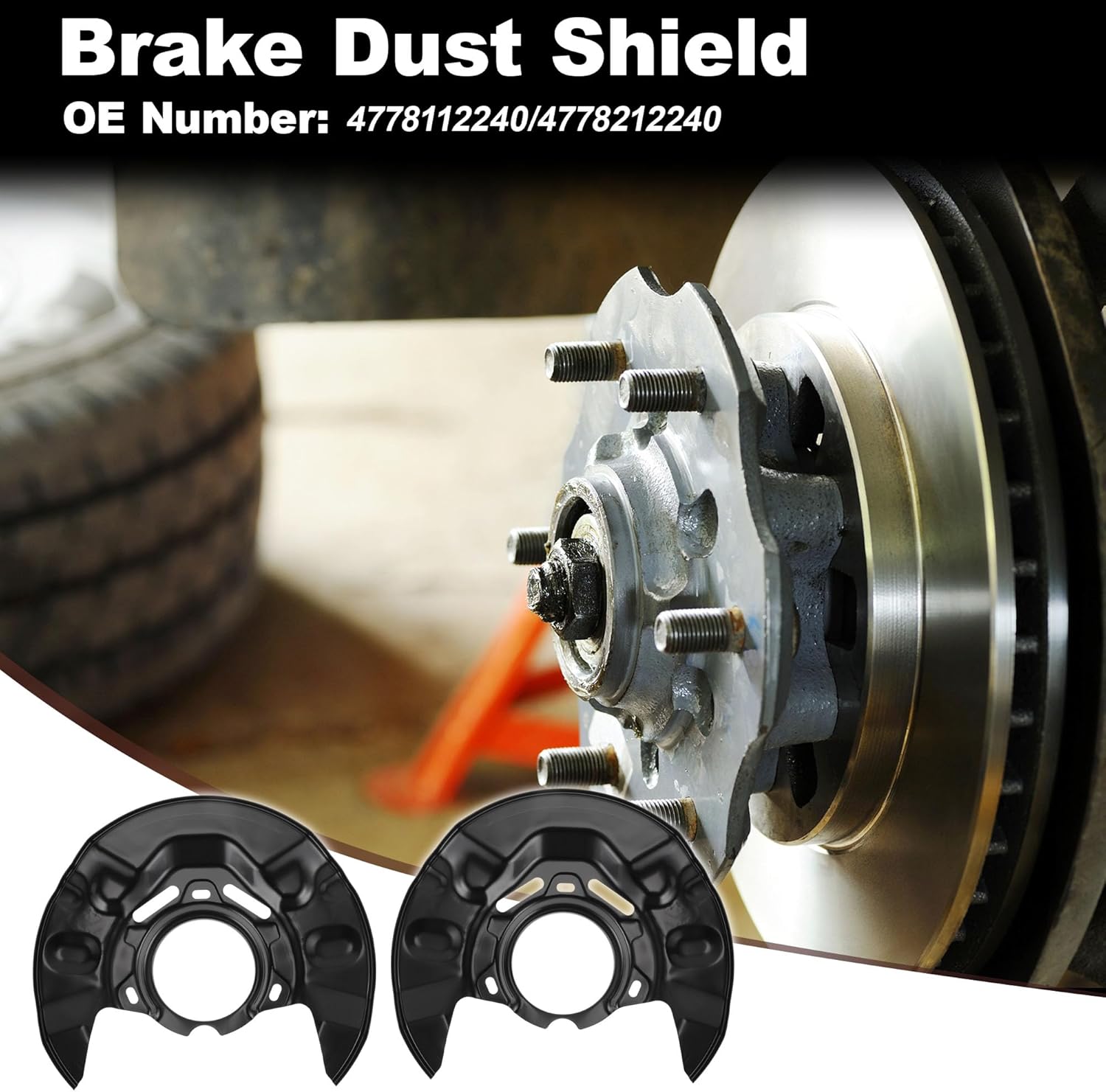No.4778112240 Front Left & Front Right Wheel Brake Dust Shield for Toyota Matrix 2003-2008 for Toyota Corolla 2003-2008 Backing Plate Splash 2 Pcs