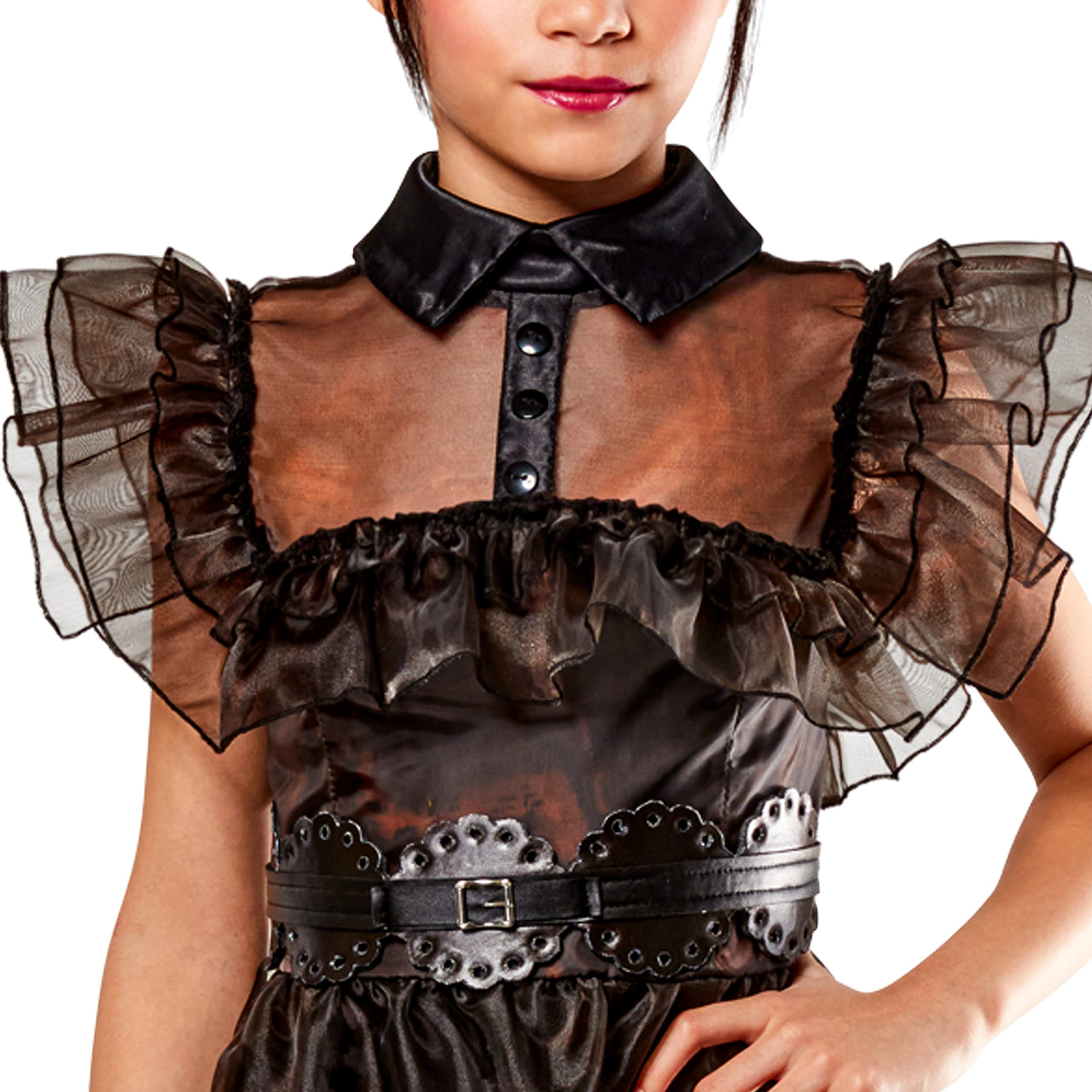 Rubie's Costume per bambina Mercoledi Wednesday Addams Raven Dance - Vestito e cintura, Halloween, Carnevale, Feste e cosplay
